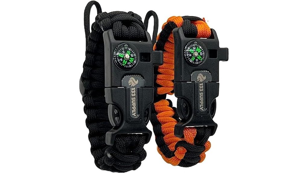 Paracord Survival Bracelets Hikers Rely On 15 paracord compass whistle firestarter