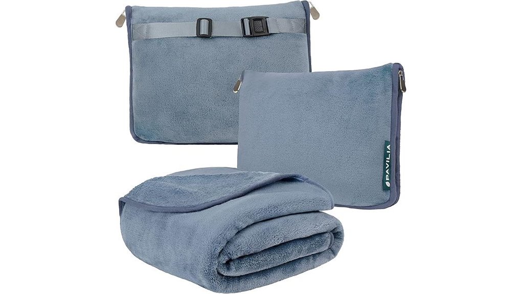 The Compact Travel Blankets That Pack Small for Cold Cabins 11 pavilia travel slate pillow