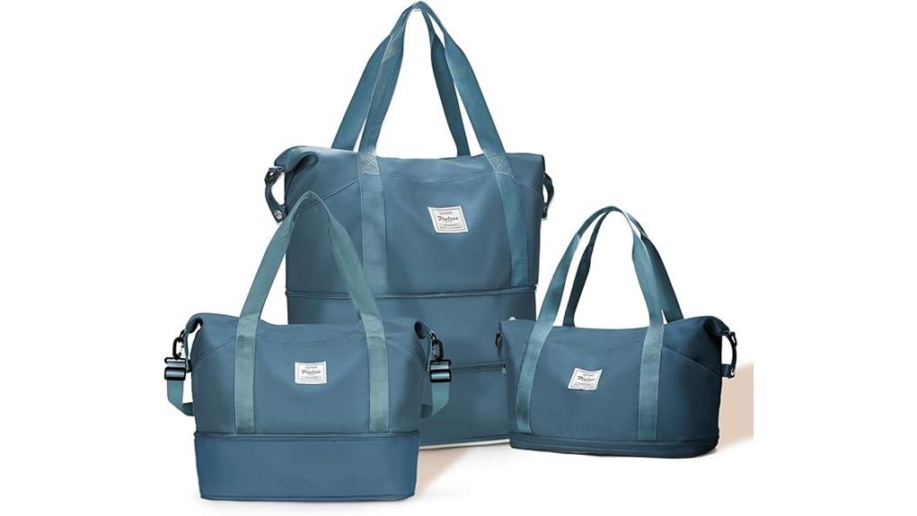 peacock blue expandable waterproof duffle