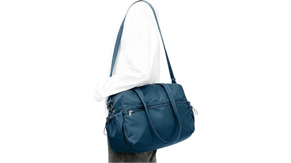 peacock blue travel duffel