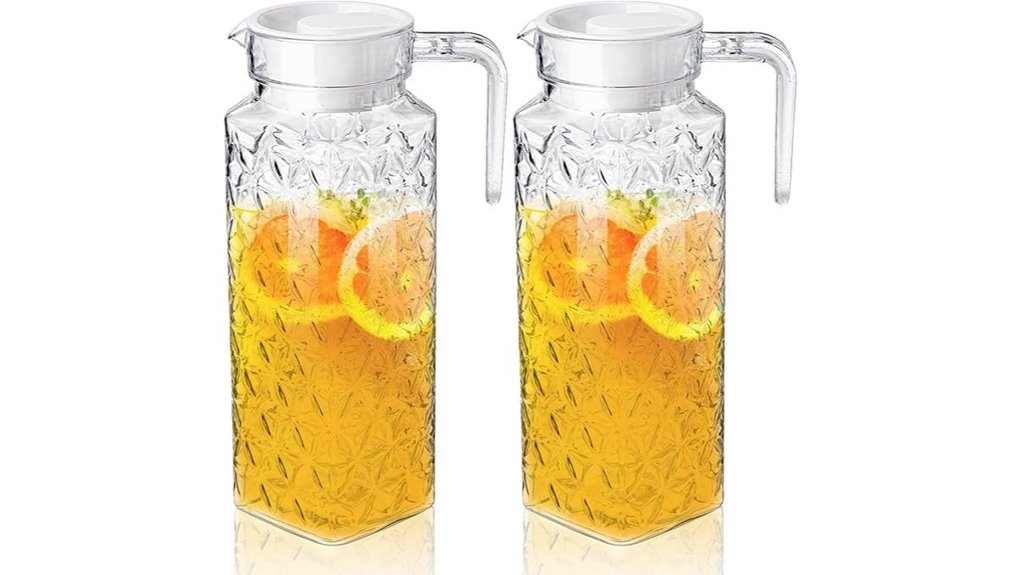 Best Water Pitcher (Shatterproof) That Won’t Break at a Drop 8 peohud 37oz clear pitchers