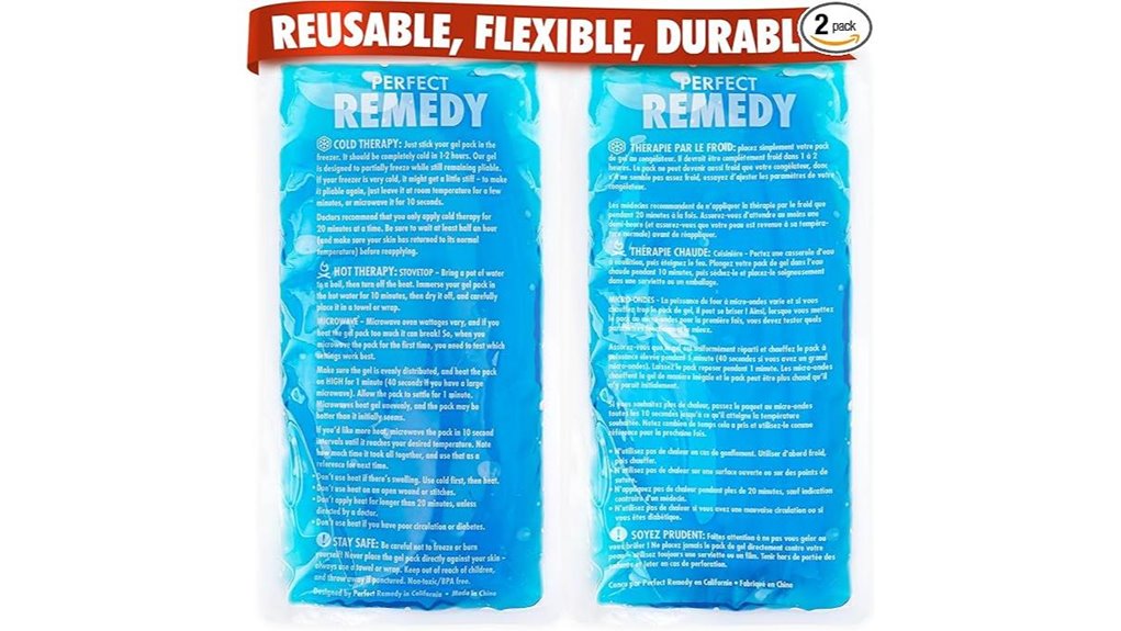 Reusable Ice Packs for On-the-Go Injuries: Slim Gel Solutions 1 perfect dual gel ice packs