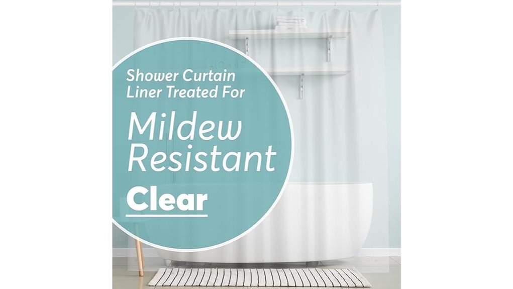 Shower Curtain Liner (Mildew-Resistant) That Keeps Mildew Away 2 peva 72x72 clear liner
