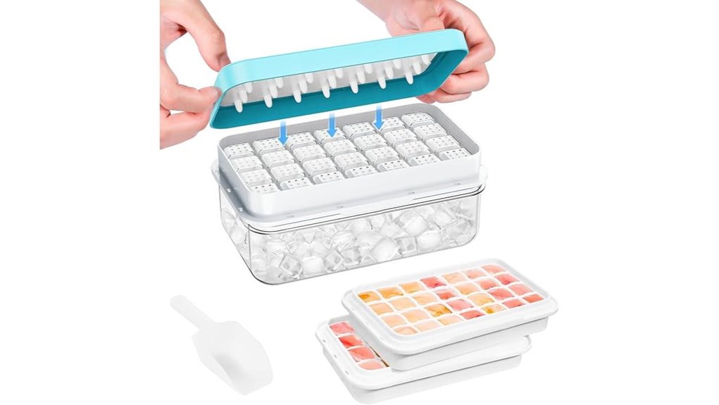 Top Ice Cube Tray With Lid That Stops Spills 15 phinox 56 piece bpa free tray