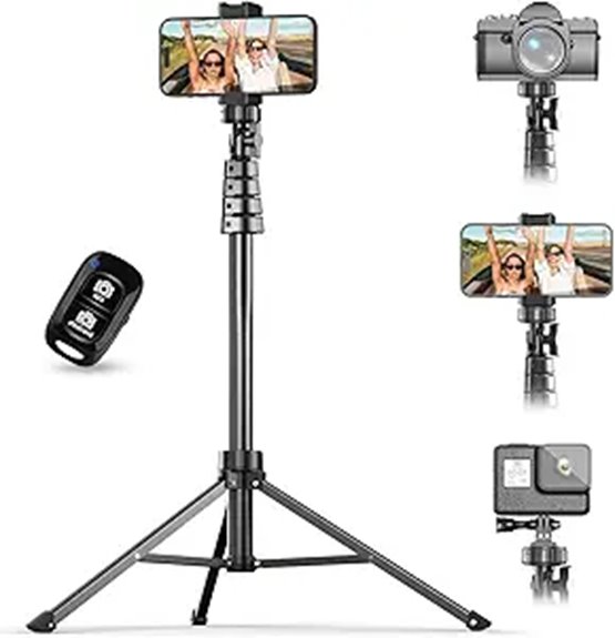 Selfie Sticks That Double as Tripods With Sturdy Hinges 8 phone 72in tripod stick