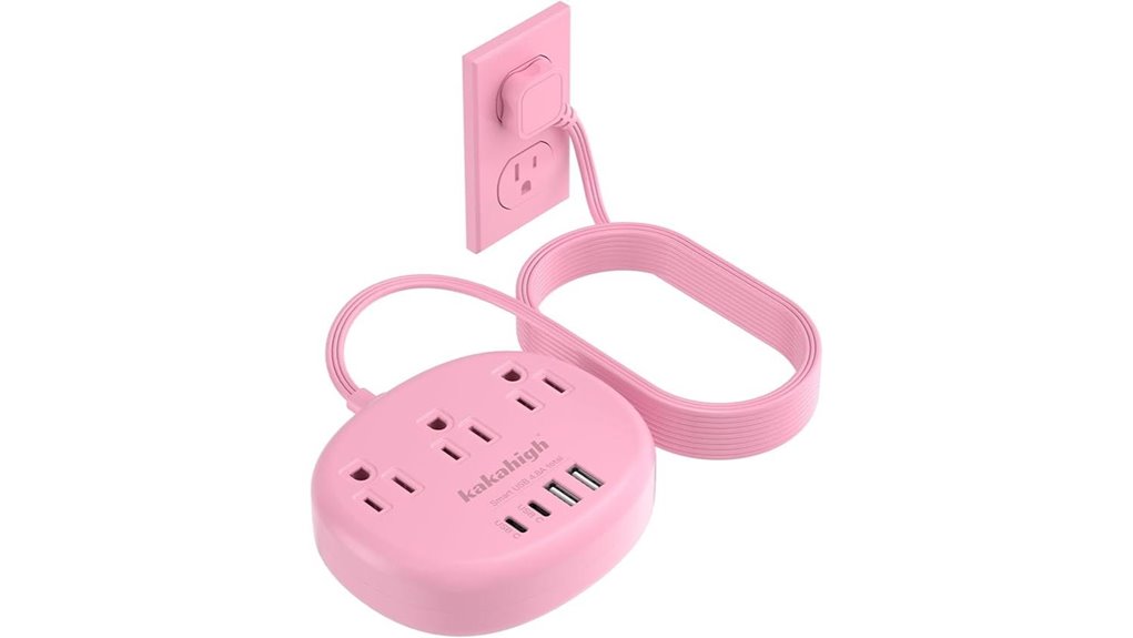 Long Charging Cables With Extra Reach for Hotel Beds 10 pink 10ft ac usb cord
