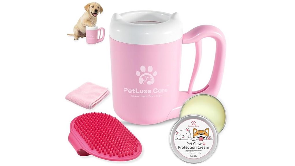 Portable Paw Cleaners Quick Rinse Cups for Muddy Travel Days 14 pink paw wash kit
