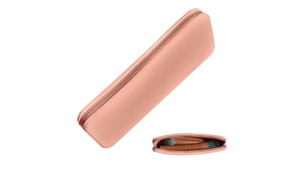 pink silicone brush holder