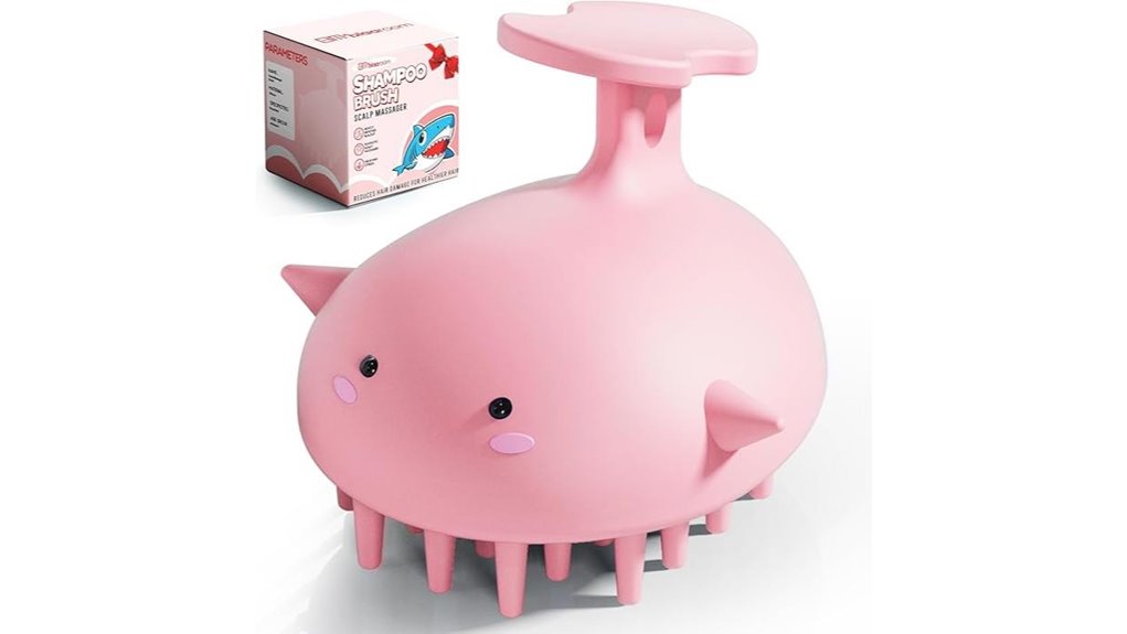 pink silicone scalp scrubber