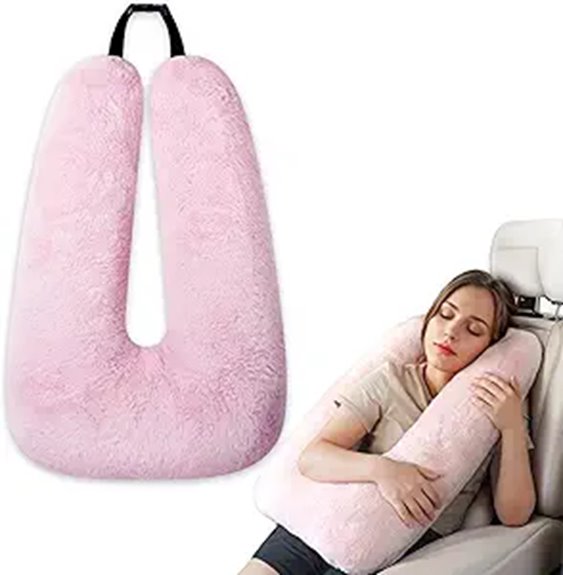 Travel Neck Pillows for Window Seats (Support Without Bulk) 8 pink soft cotton pillow