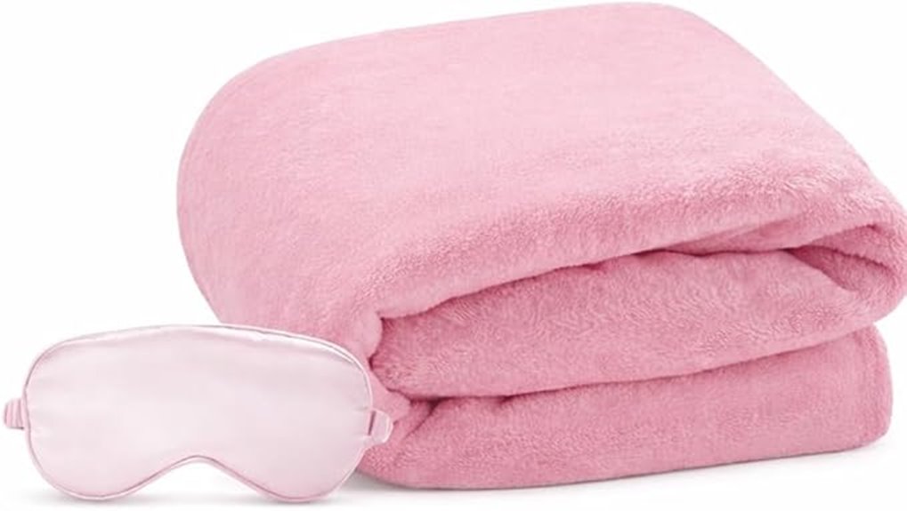 pink travel blanket maskclip