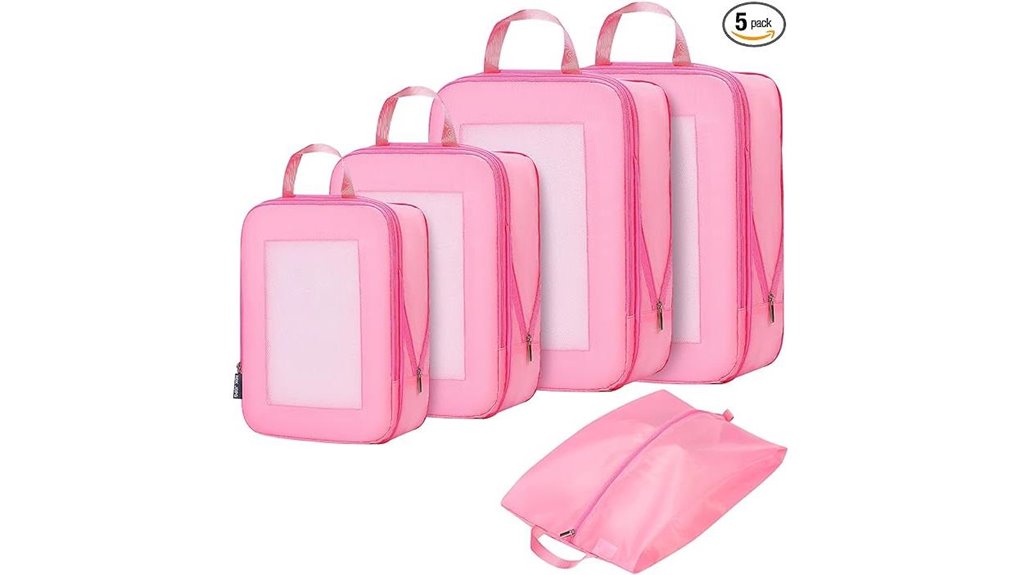 Best Packing Cube Sets for Carry‑On Only Travel 13 pink travel compression cubes