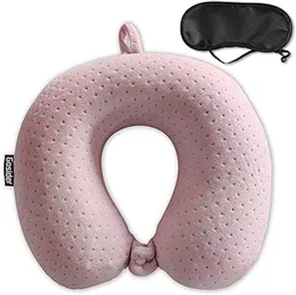 Travel Pillows for Side Sleepers: No Neck Strain 9 pink u shape memory pillow