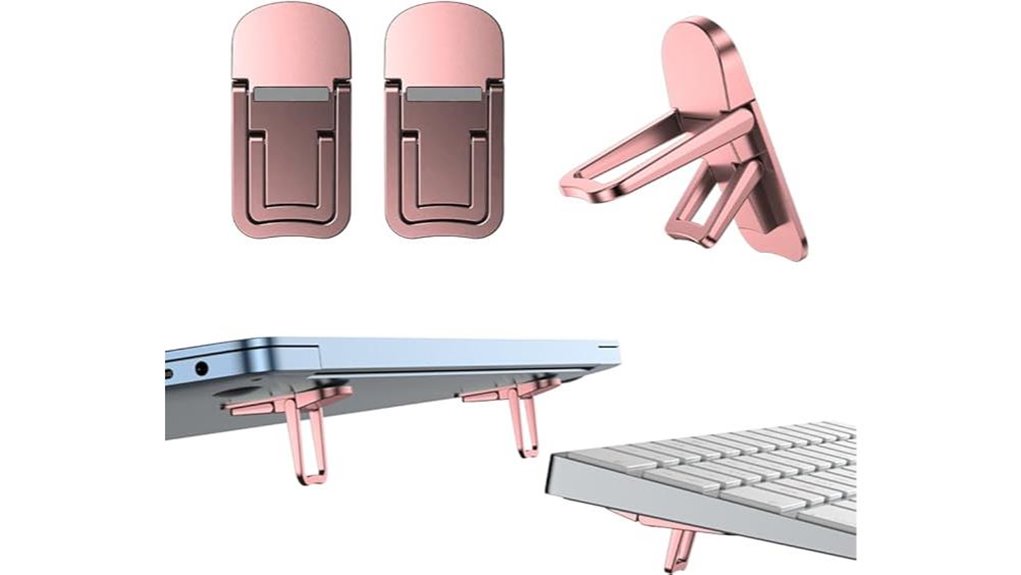 Laptop Stand + Keyboard Kits for Travel (Compact Ergonomics) 5 pink zinc mini foldable