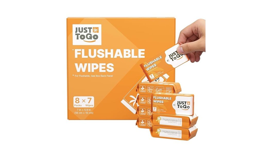 Flushable-Wipe Alternatives for Travel (Biodegradable Cloths) 4 plant based biodegradable flushable 56 pack