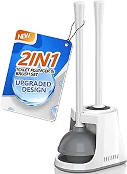 Top Plunger + Toilet Brush Set for a Flawless Flush 5 plunger brush set holder