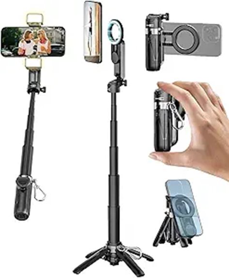 Best Pocket Selfie Sticks With Sturdy Hinges for Tripods 3 pocket 4 in 1 selfie stick