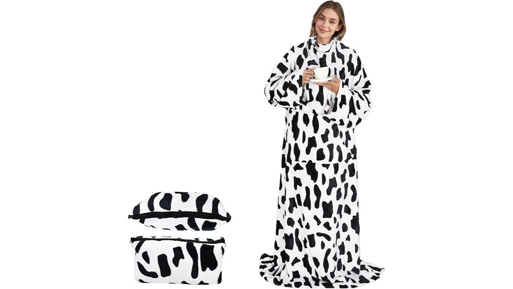 Packable Travel Blanket With Sleeves (Wearable) For Flights 6 pocketable wearable blanket pillow