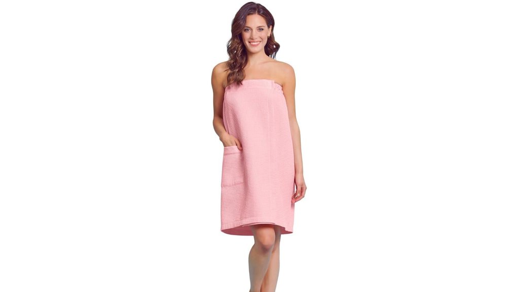 pocketed lightweight waffle knee towelrobe