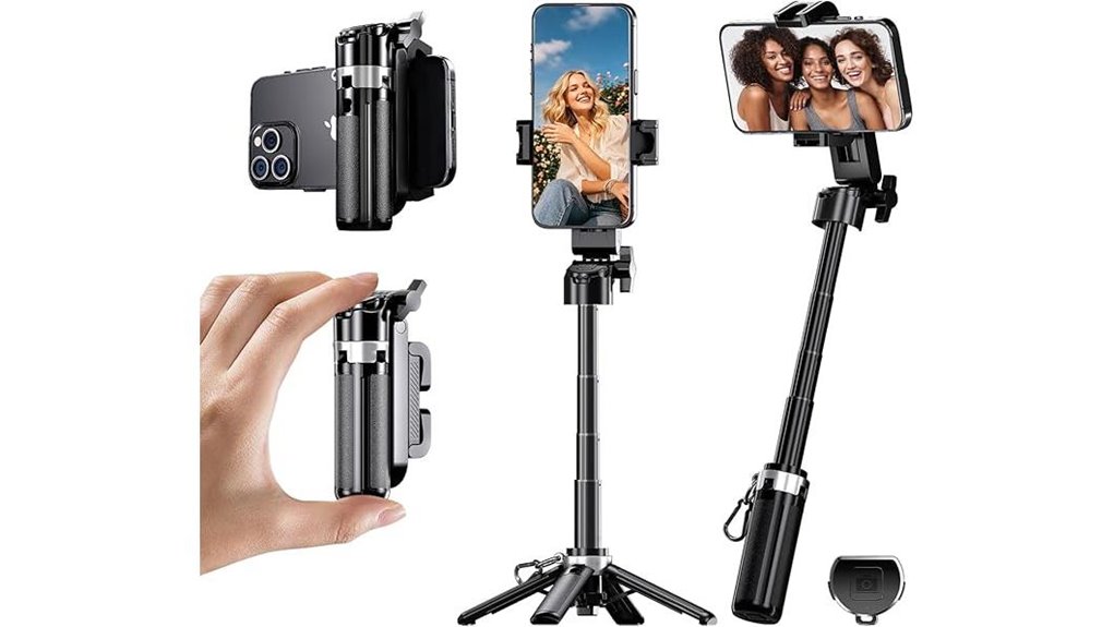 Best Pocket Selfie Sticks With Sturdy Hinges for Tripods 6 pocketflex mini 360 remote
