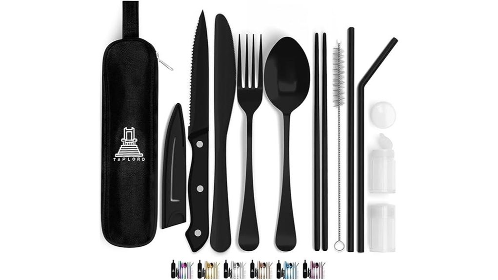 Durable & Light Travel Utensil Sets for Picnic Perfection 12 portable 10 piece silverware set