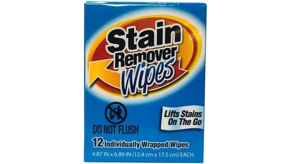 Travel Stain Remover Wipes: On-the-Go Stain Solvers 13 portable 12 pack stain remover