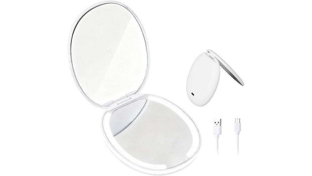 portable 1x 5x led mirror