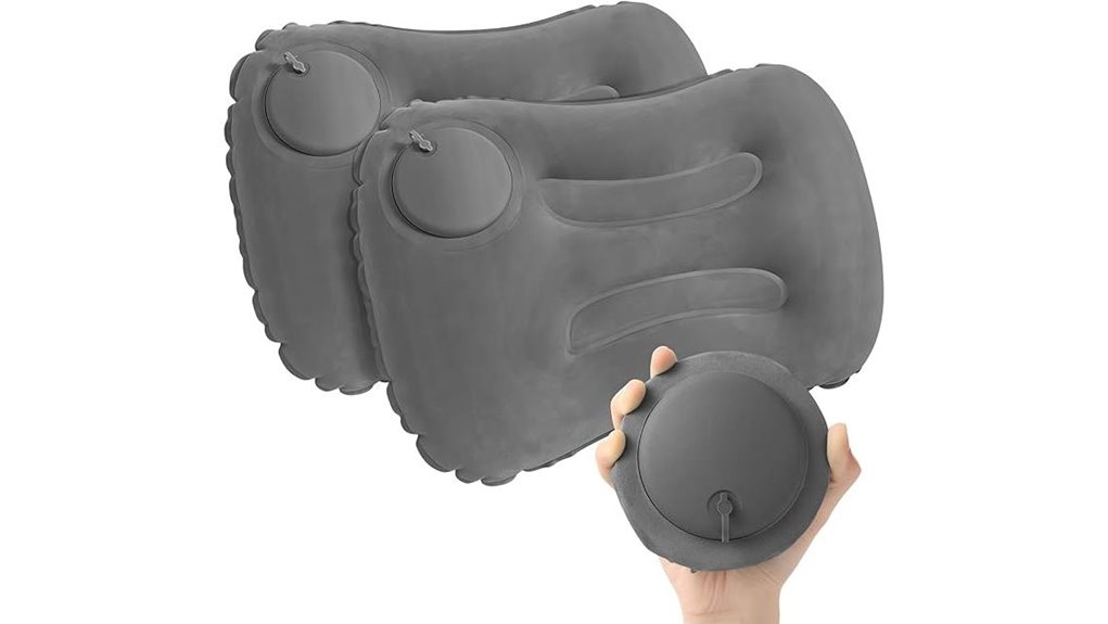 portable 2 pack press to inflate pillow
