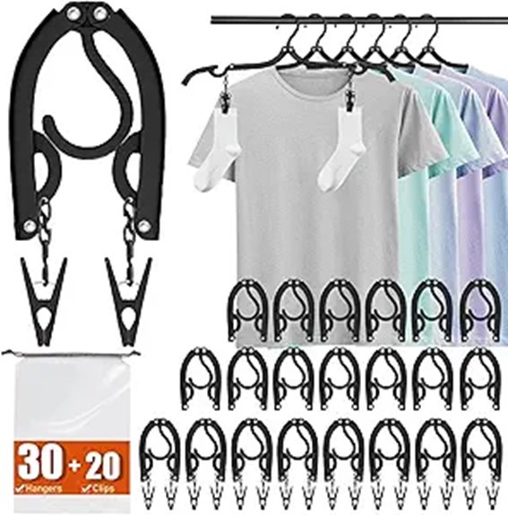 Travel Hangers That Fold, Pack Light, and Last a Long Time 13 portable 30 pack foldable hangers
