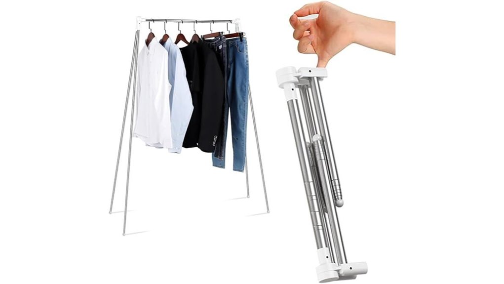 Best Compact Clothes Drying Racks for Travel That Fold Flat 7 portable 3 hanger garment rack
