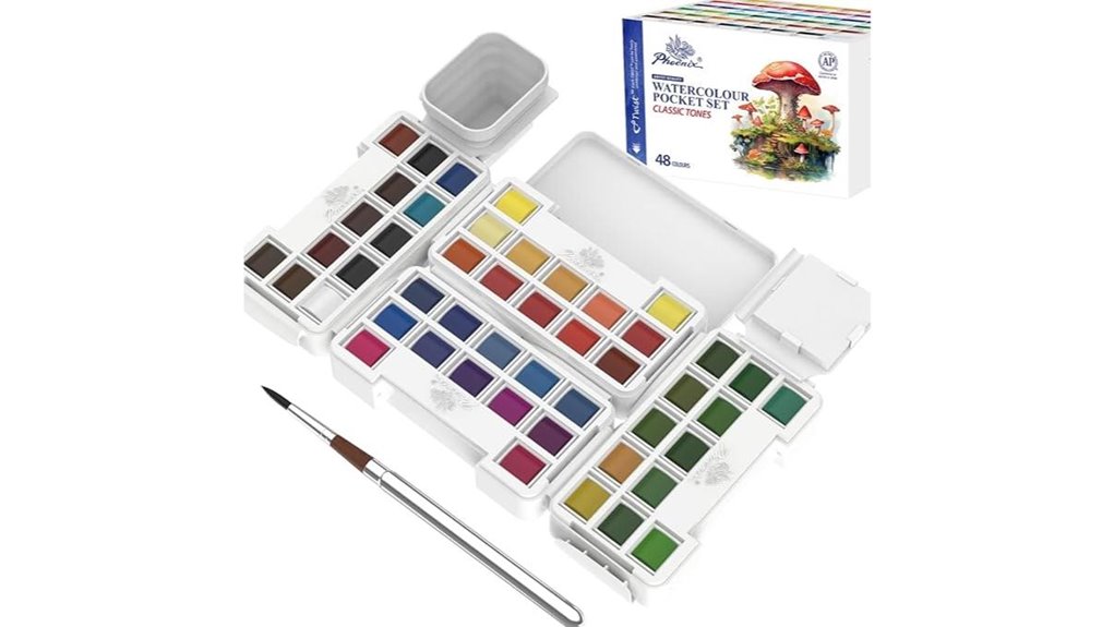 Best Watercolor Travel Sets (Pan Paints) for Artists on the Go 13 portable 48 color watercolor set