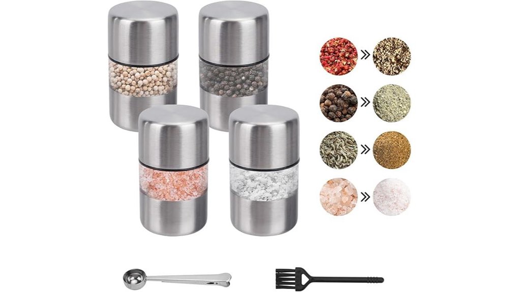 portable 4 piece salt pepper