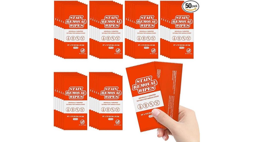 Travel Stain Remover Wipes: On-the-Go Stain Solvers 11 portable 50 pack stain remover wipes