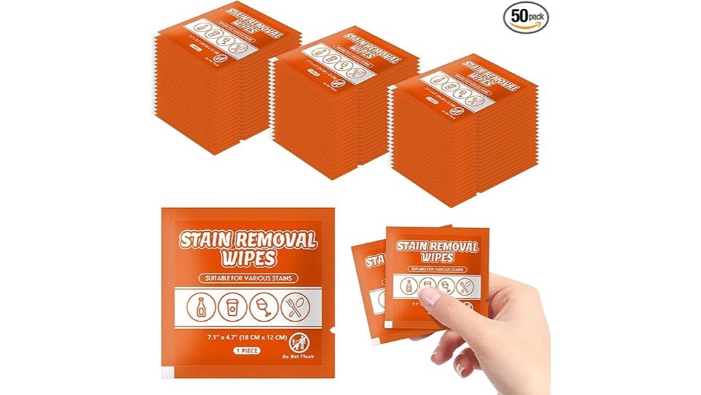 portable 50 pack stain wipes