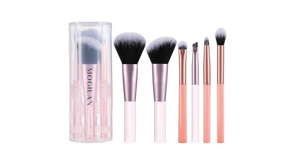 Mini Makeup Brush Sets (Protective Cases) Worth Trying 4 portable 6 piece brush set
