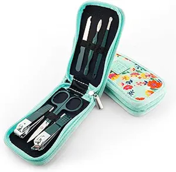 Travel Nail Kits With TSA‑Friendly Capped Tools That Fly Easy 2 portable 7 piece neoprene set