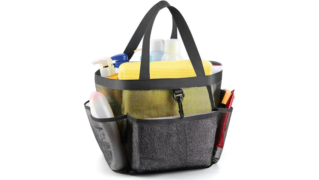 Fast-Dry Mesh Hostel Shower Caddies Every Traveler Needs 14 portable black 8 pockets mesh