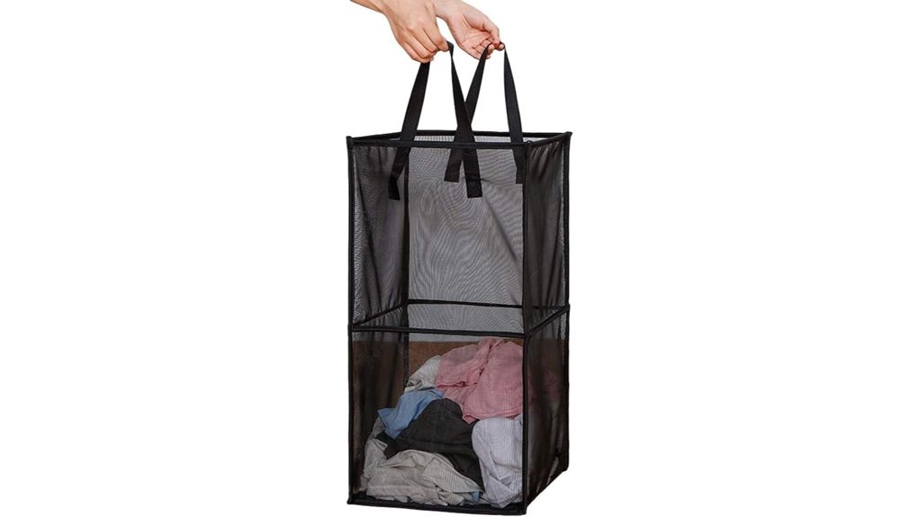 portable collapsible double layer hamper