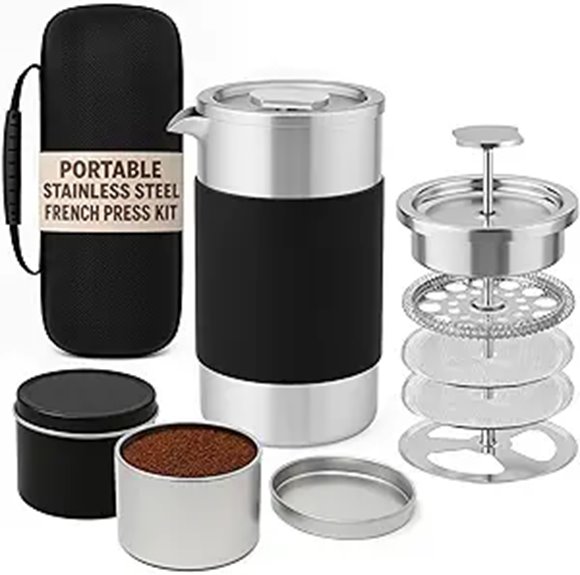 Best Travel French Press Kits With No‑Glass Designs 1 portable dual filter french press