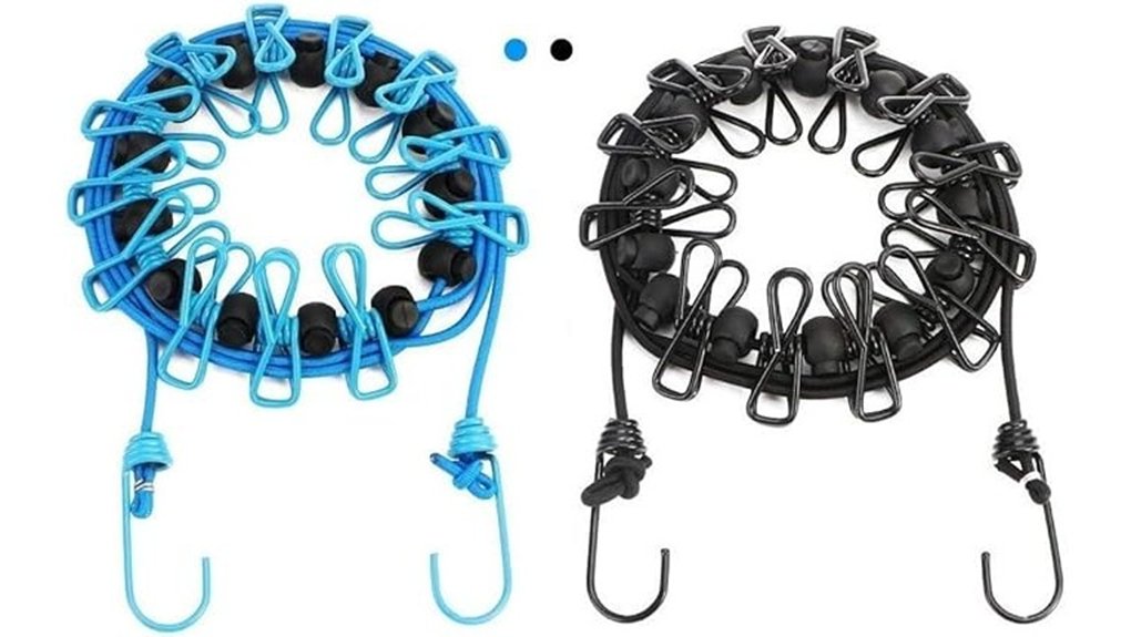 Compact Clotheslines With Clips (Hang Anywhere) for Laundry 3 portable elastic clothesline set