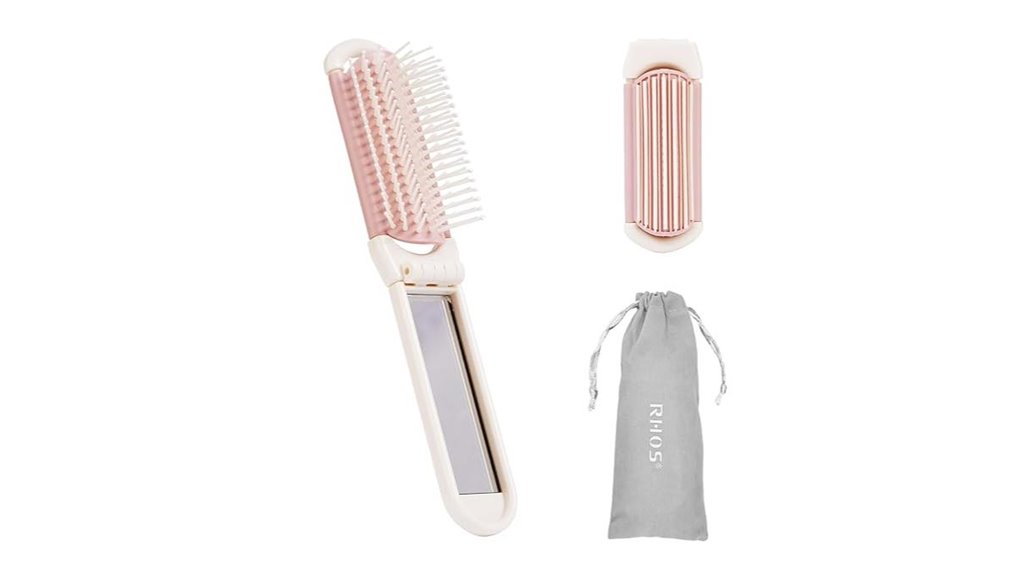 Best Foldable Travel Hair Brushes with Mirrors for On-the-Go 4 portable folding mirror brush
