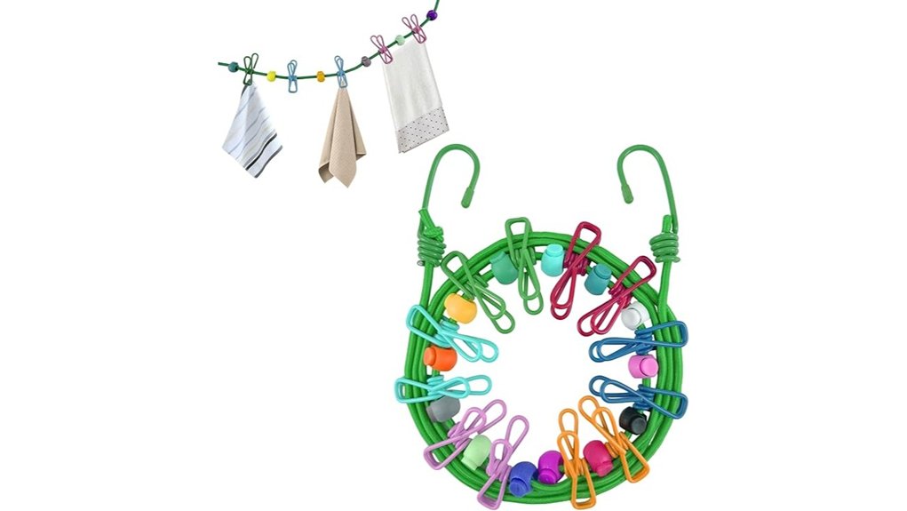 portable green 12 clip line