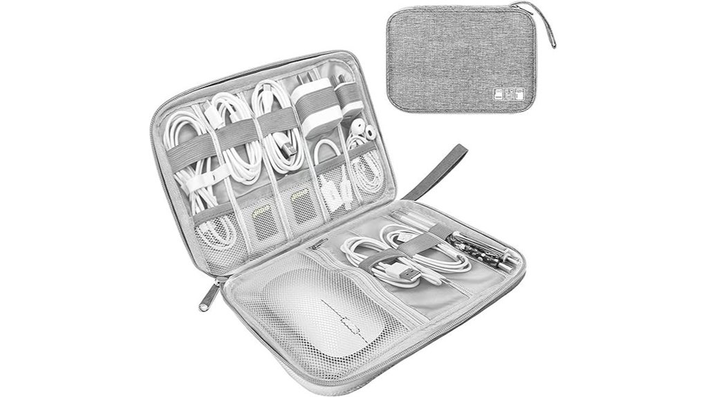 Top Cable Organizers for Travel: Elastic vs Zip Cases 9 portable grey cable organizer