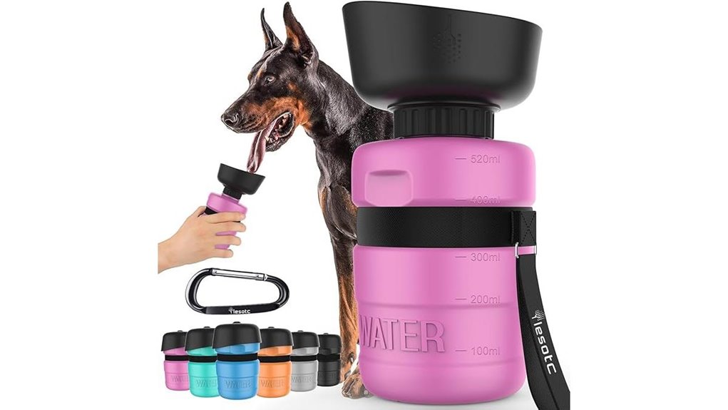 Collapsible Pet Water Bottles for Travel (One-Hand Squeeze) 8 portable leak proof dog bottle