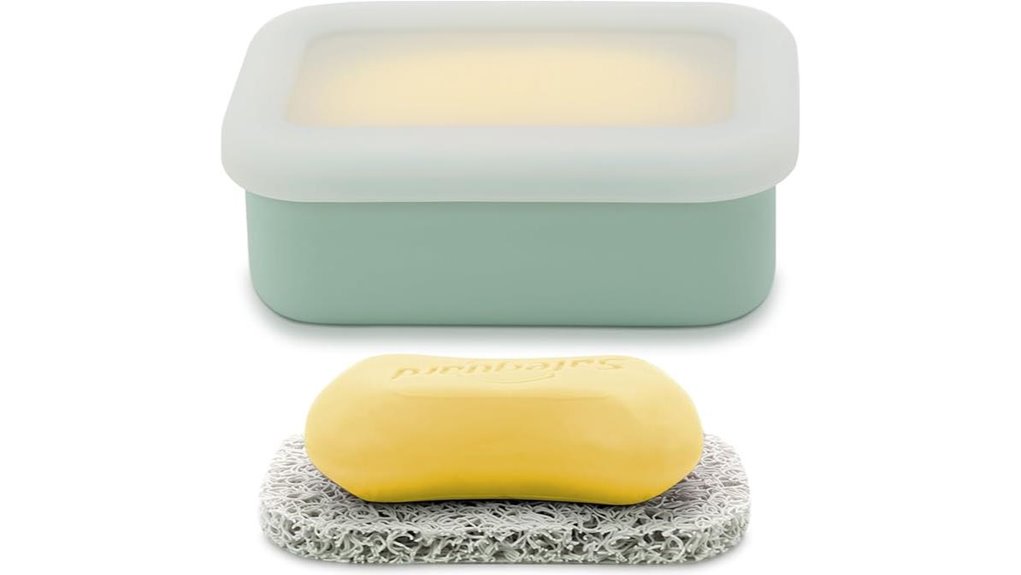 Top Travel Dish Soap Cases With Solid Soap + Drain Tray 7 portable leak proof soap case