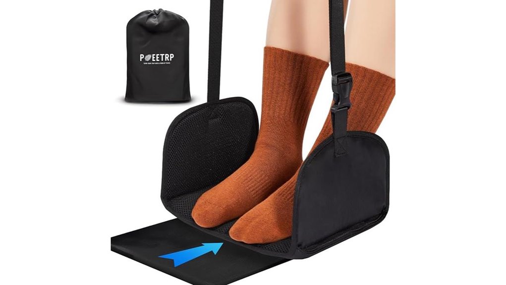 Compact Footrests for Flights That Offer Easy Hang 3 portable memory foam footrest