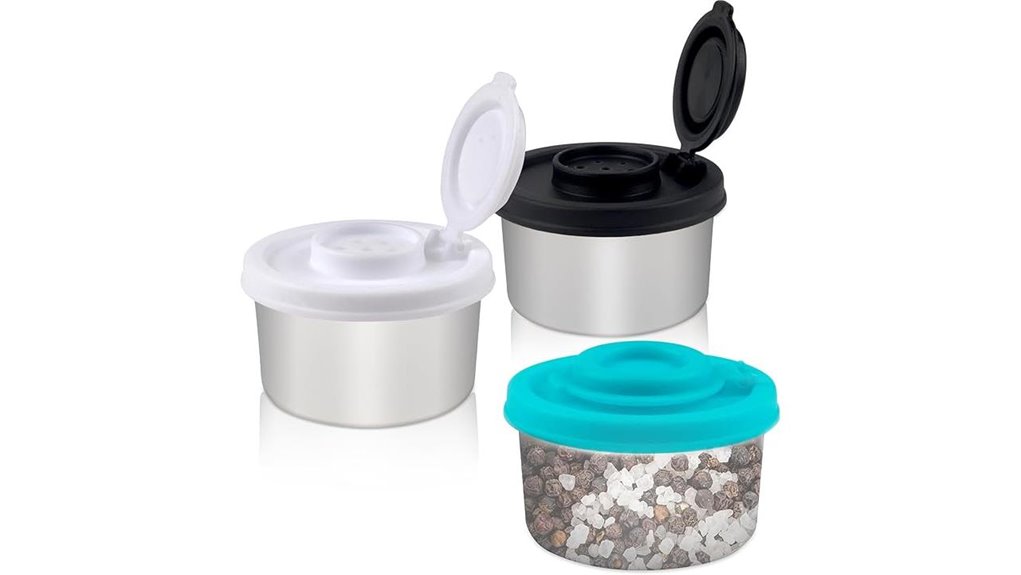 Top Mini salt/pepper shaker (sealed) That Keeps Seasoning Fresh 7 portable moisture proof salt pepper shakers