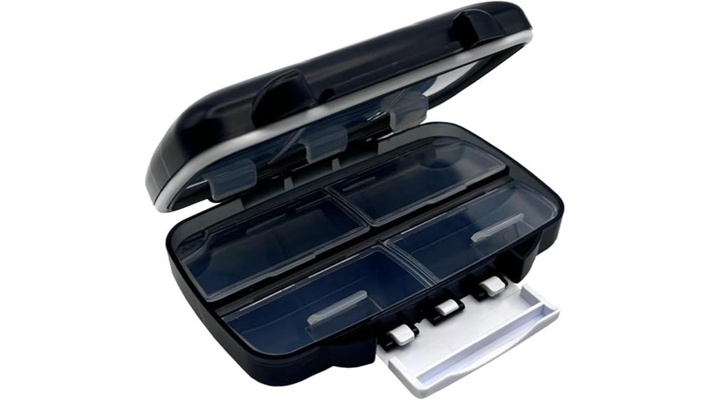 Travel Pill Organizer Cases (Secure Latching) Keep Meds Safe 5 portable pill medication dispenser