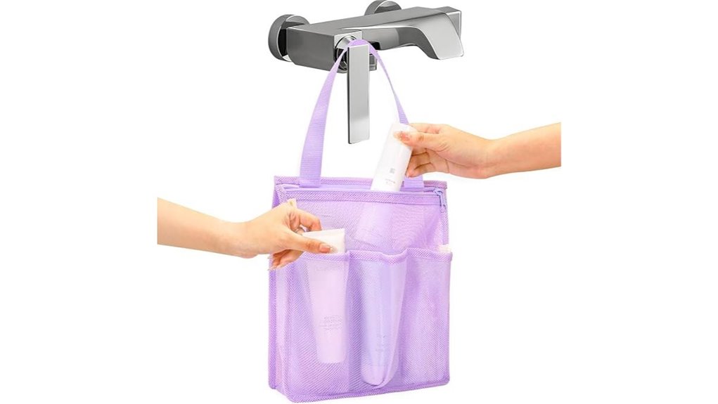 Fast-Dry Mesh Hostel Shower Caddies Every Traveler Needs 5 portable purple mesh caddy