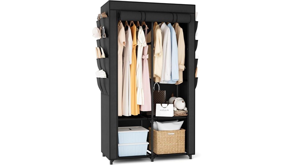 Portable Closet Organizers for Rentals to Keep Your Space Tidy 6 portable shelves rods pockets